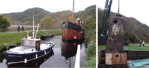 TV Crew & 'The Vital Spark' Steam Puffer Visit Cochran