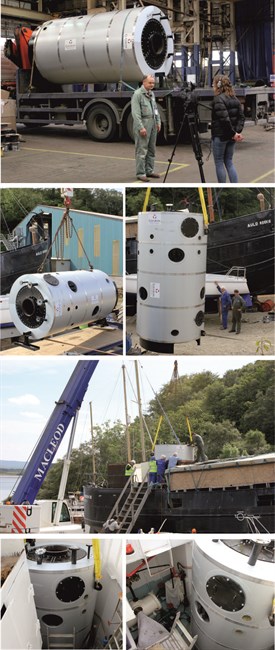 Coal Fired Boiler positioned aboard the 'Vital Spark' Steam Puffer