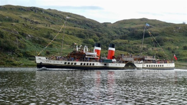 Launch of the last seagoing paddle steamer powered by Cochran boilers